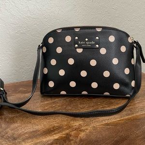 Kate Spade Black and Tan Polka Dot Purse